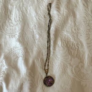 Vintage Elegant Purple Pendant Necklace
